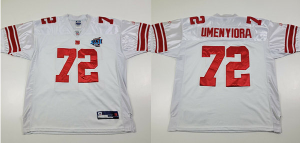 New York Giants Customized White Superbowl Stitched Jersey