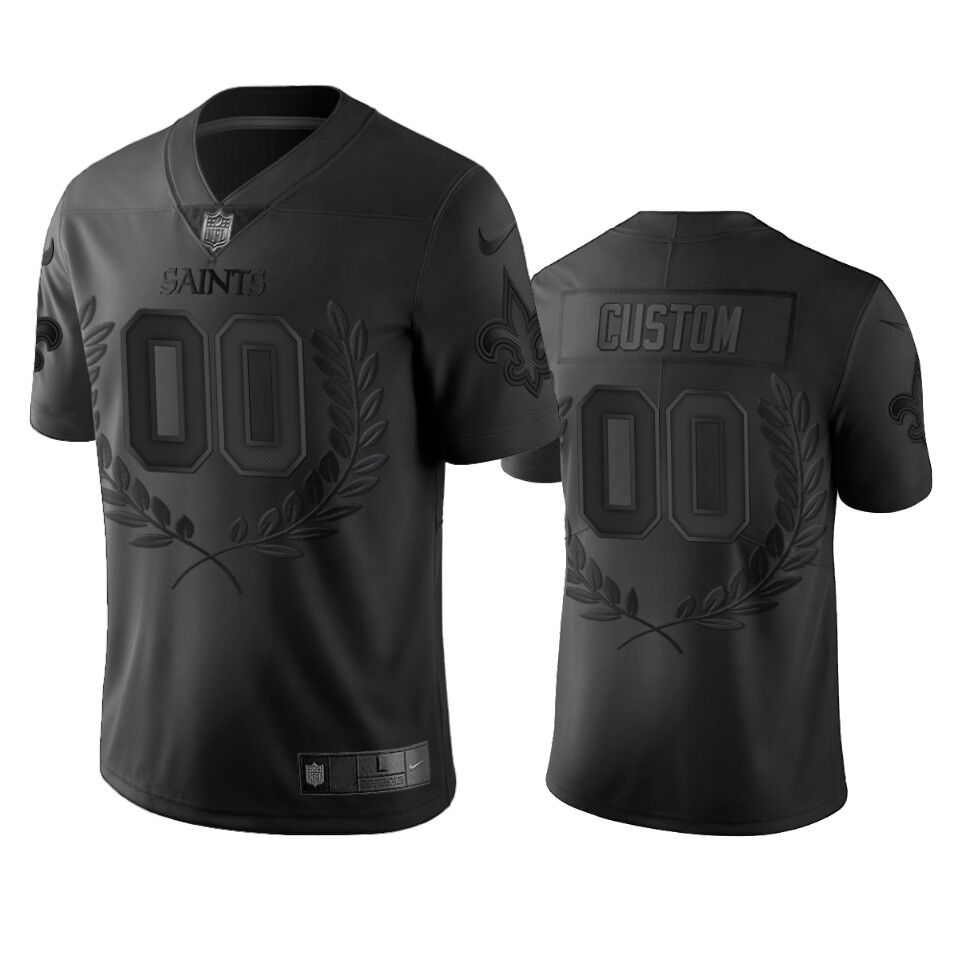 New Orleans Saints Custom Black White Split New Orleans Saints Customized Black MVP Limited Stitched NFL Jersey