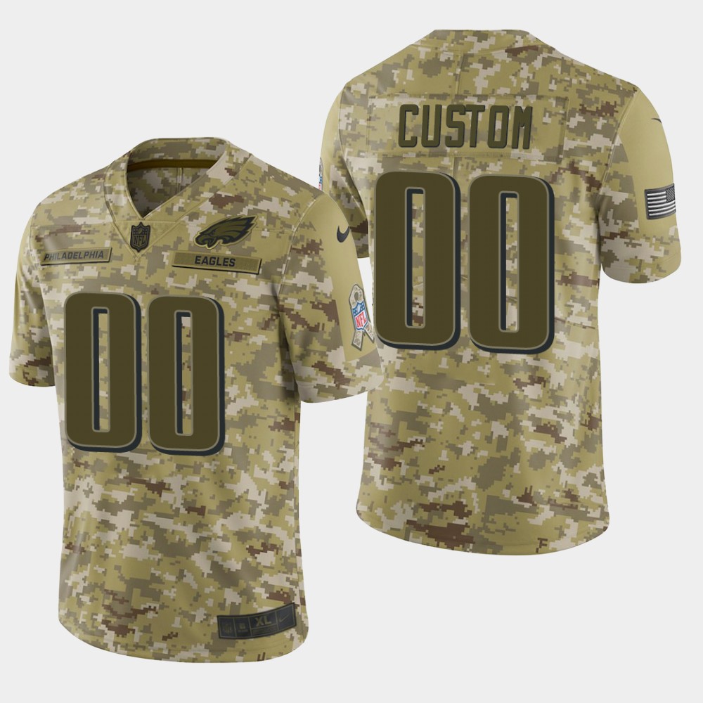 Philadelphia Eagles Customized Camo Salute To Service NFL Stitched Limited Jersey