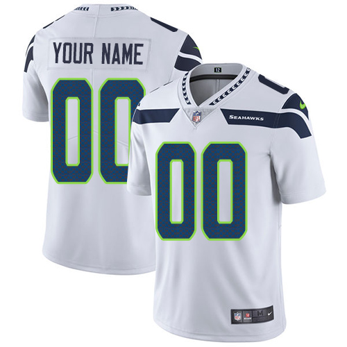 Seahawks Customized White Vapor Untouchable Limited Stitched Jersey