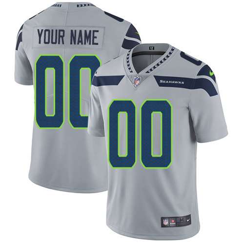 Seattle Seahawks Customized Gray Alternate Vapor Untouchable Limited Stitched NFL Jersey