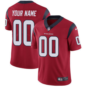 Texans Customized Red Vapor Untouchable Limited Stitched Jersey