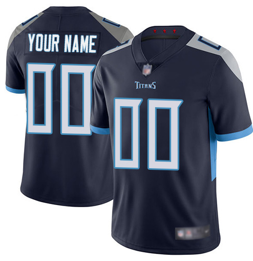 Titans Customized Navy Vapor Untouchable Limited Stitched Jersey