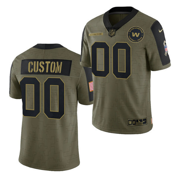 Washington Football Team Customized 2021 Olive Salute To Service Limited Stitched Jersey
