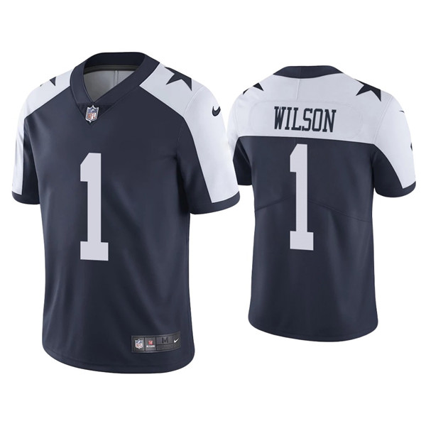 Dallas Cowboys #1 Cedrick Wilson Navy Vapor Limited Stitched Jersey