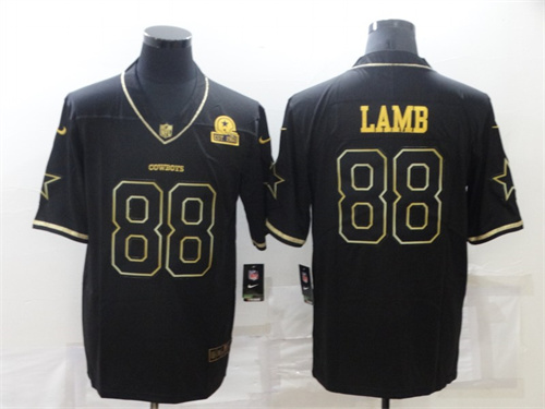 Dallas Cowboys #88 CeeDee Lamb Black Golden Edition Limited Stitched Jersey