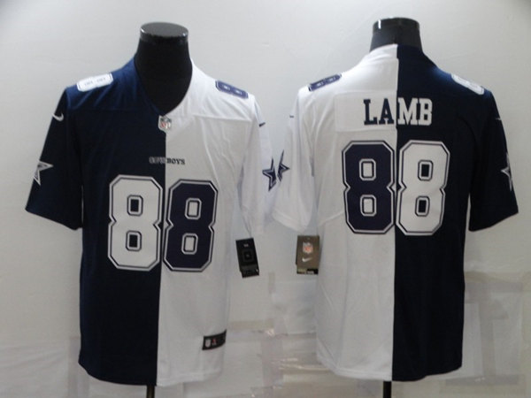 Dallas Cowboys #88 CeeDee Lamb Navy White Split Vapor Untouchable Limited Stitched Jersey