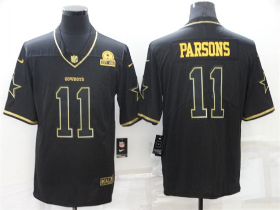 Dallas Cowboys #11 Micah Parsons Black Golden Edition Limited Stitched Jersey