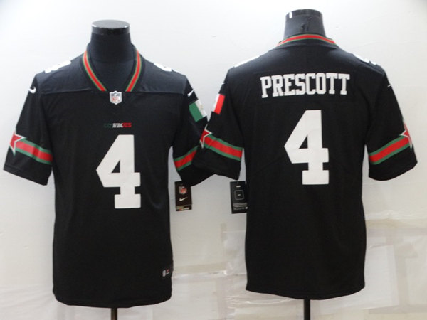 Dallas Cowboys #4 Dak Prescott Black Mexico Stitched Jersey