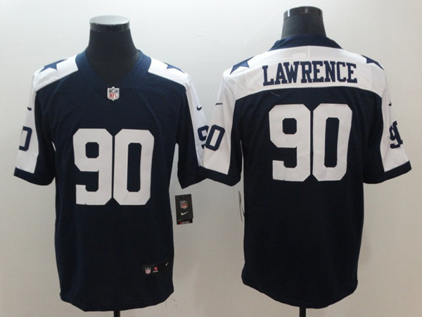 Dallas Cowboys #90 Demarcus Lawrence Navy Blue Thanksgiving Vapor Untouchable Limited Stitched Football Jersey