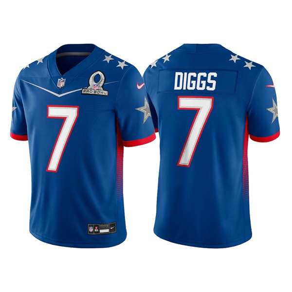 Dallas Cowboys #7 Trevon Diggs 2022 Royal Pro Bowl Stitched Jersey