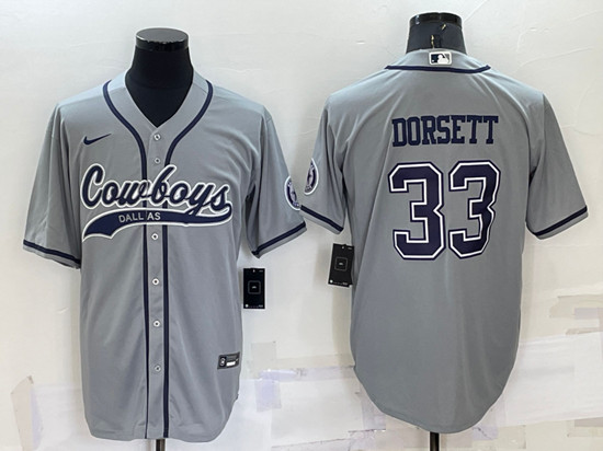 Dallas Cowboys #33 Tony Dorsett Gray Cool Base Stitched Baseball Jersey