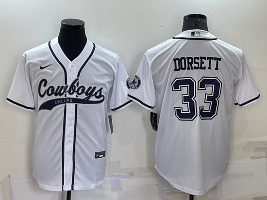 Dallas Cowboys #33 Tony Dorsett White Cool Base Stitched Baseball Jersey