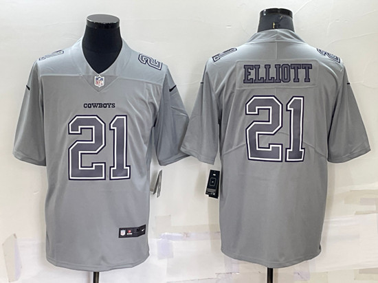 Dallas Cowboys #21 Ezekiel Elliott Gray Atmosphere Fashion Stitched Jersey