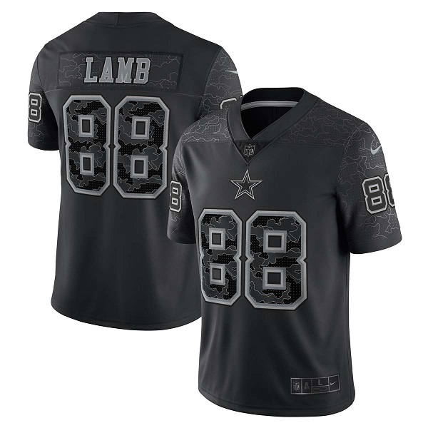 Dallas Cowboys #88 CeeDee Lamb Black Reflective Limited Stitched Football Jersey