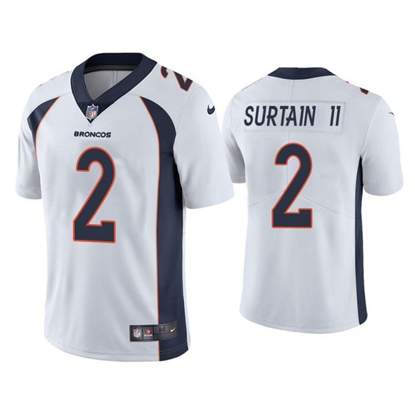 Denver Broncos #2 Patrick Surtain II 2021 Draft White Vapor Untouchable Limited Stitched Jersey