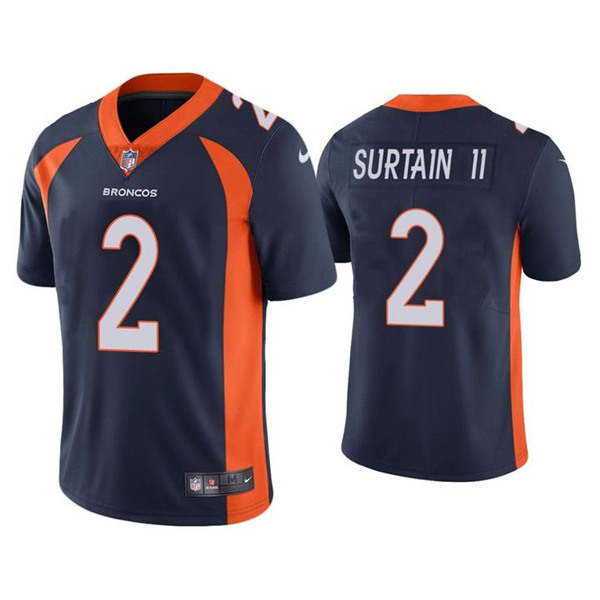 Denver Broncos #2 Patrick Surtain II 2021 Draft Black Vapor Untouchable Limited Stitched Jersey