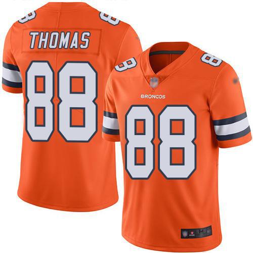 Denver Broncos #88 Demaryius Thomas Orange Rush Color Limited Stitched Jersey 