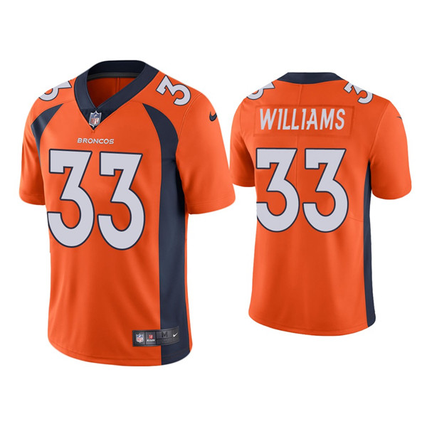 Denver Broncos #33 Javonte Williams Orange Vapor Untouchable Limited Stitched Jersey