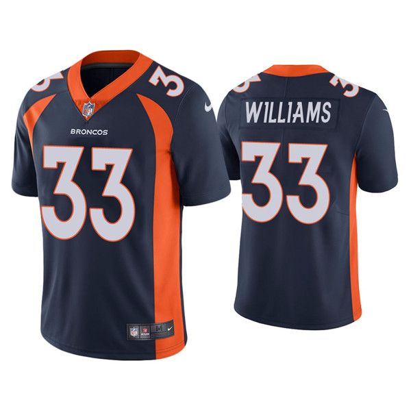 Denver Broncos #33 Javonte Williams Navy Vapor Untouchable Limited Stitched Jersey