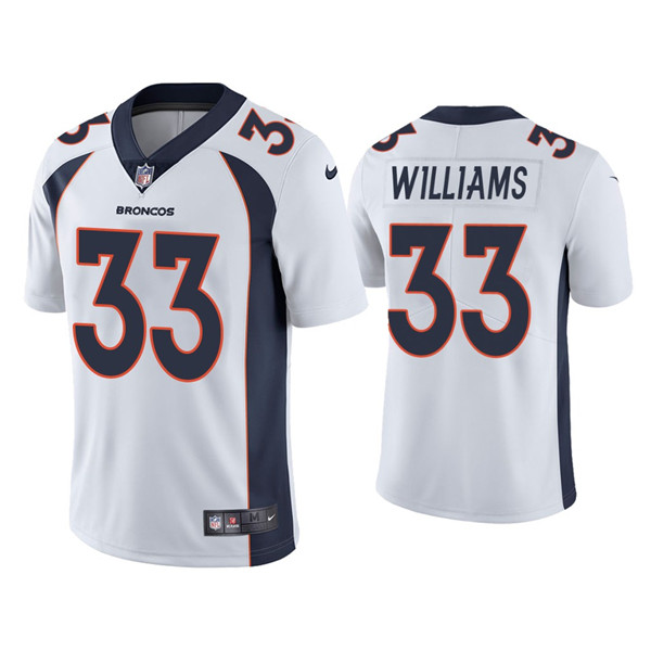 Denver Broncos #33 Javonte Williams White Vapor Untouchable Limited Stitched Jersey