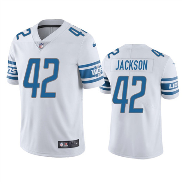 Detroit Lions #42 Justin Jackson White Vapor Untouchable Limited Stitched Jersey