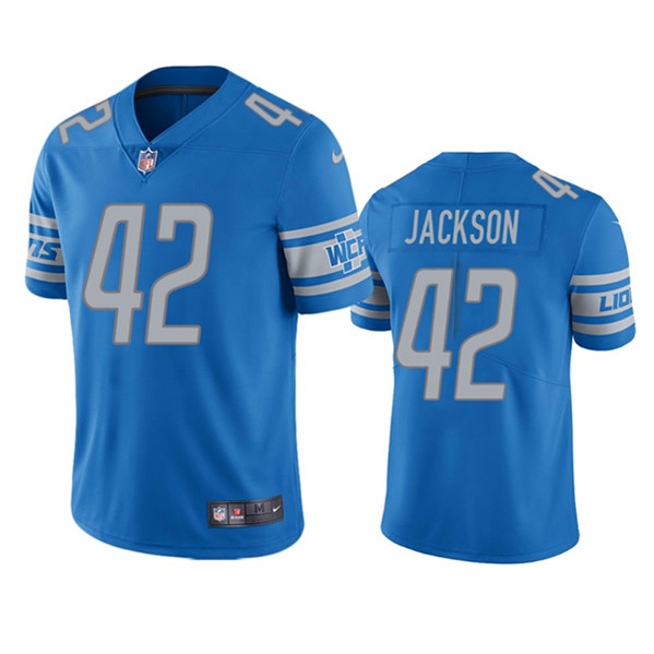 Detroit Lions #42 Justin Jackson Blue Vapor Untouchable Limited Stitched Jersey