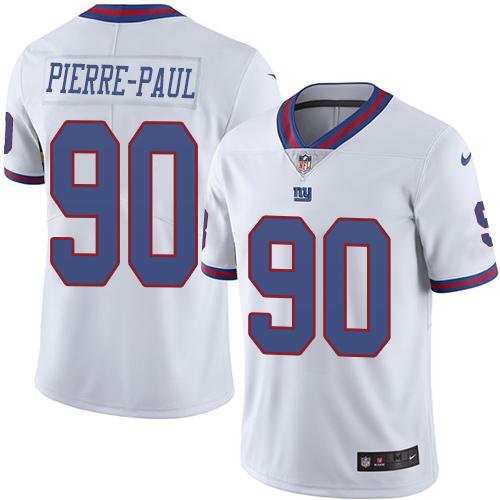 Giants #90 Jason Pierre-Paul White Stitched Limited Rush Nike Jersey