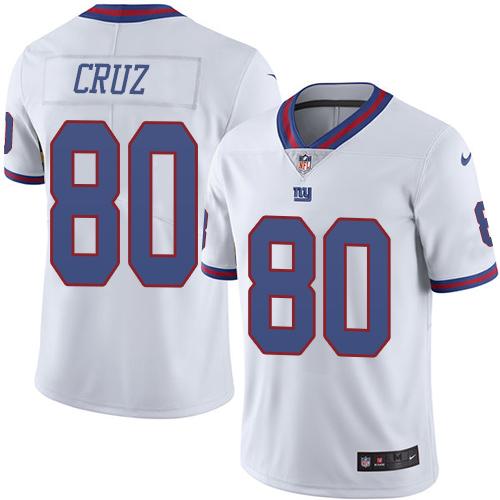 Giants #80 Victor Cruz White Stitched Limited Rush Nike Jersey