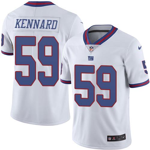 Giants #59 Devon Kennard White Stitched Limited Rush Nike Jersey