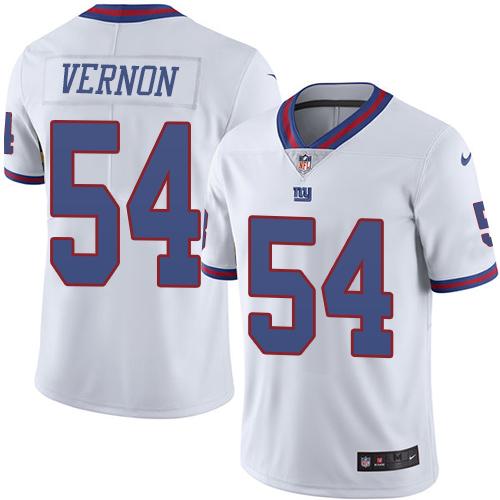 Giants #54 Olivier Vernon White Stitched Limited Rush Nike Jersey