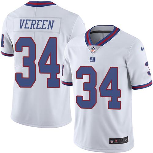 Giants #34 Shane Vereen White Stitched Limited Rush Nike Jersey