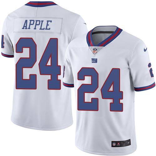 Giants #24 Eli Apple White Stitched Limited Rush Nike Jersey