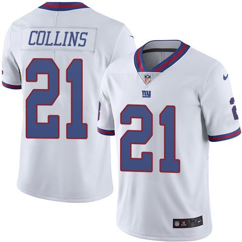 Giants #21 Landon Collins White Stitched Limited Rush Nike Jersey