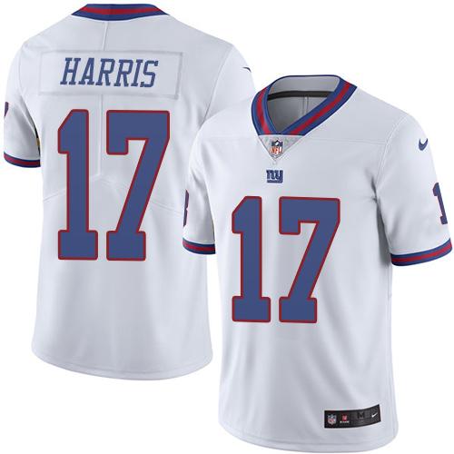 Giants #17 Dwayne Harris White Stitched Limited Rush Nike Jersey