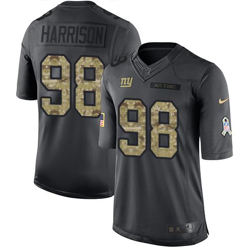 Giants #98 Damon Harrison Black Stitched Limited 2016 Salute To Service Nike Jersey