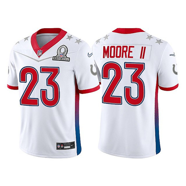Indianapolis Colts #23 Kenny Moore II 2022 White Pro Bowl Stitched Jersey