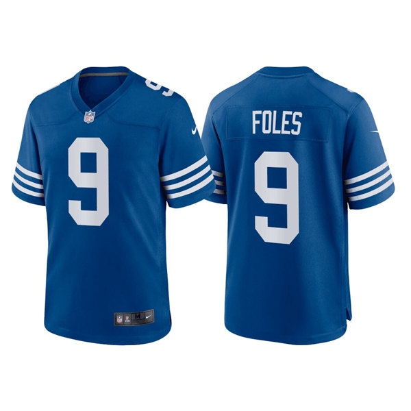 Indianapolis Colts #9 Nick Foles Royal Stitched Game Jersey
