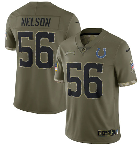 Indianapolis Colts #56 Quenton Nelson 2022 Olive Salute To Service Limited Stitched Jersey