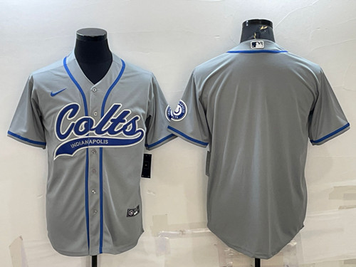 Indianapolis Colts Blank Gray Cool Base Stitched Baseball Jersey
