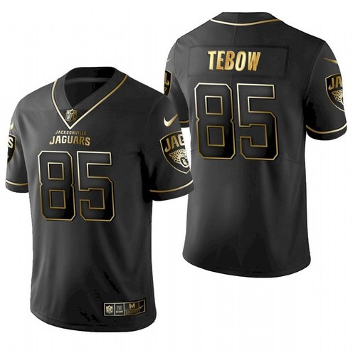 Jacksonville Jaguars #85 Tim Tebow 2021 Black Golden Edition Stitched Jersey