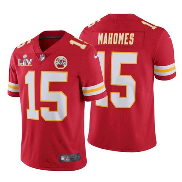 Kansas City Chiefs #15 Patrick Mahomes Red 2021 Super Bowl LV Stitched Jersey
