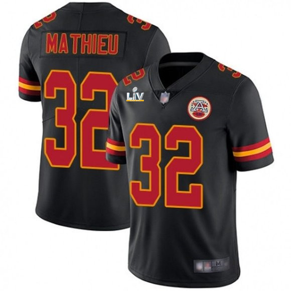 Kansas City Chiefs #32 Tyrann Mathieu Black 2021 Super Bowl LV Stitched Jersey