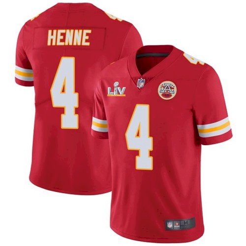 Kansas City Chiefs #4 Chad Henne Red 2021 Super Bowl LV Limited Stitched Jersey