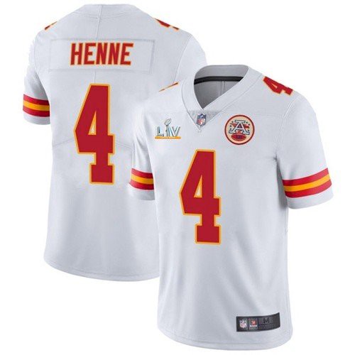 Kansas City Chiefs #4 Chad Henne White 2021 Super Bowl LV Limited Stitched Jersey