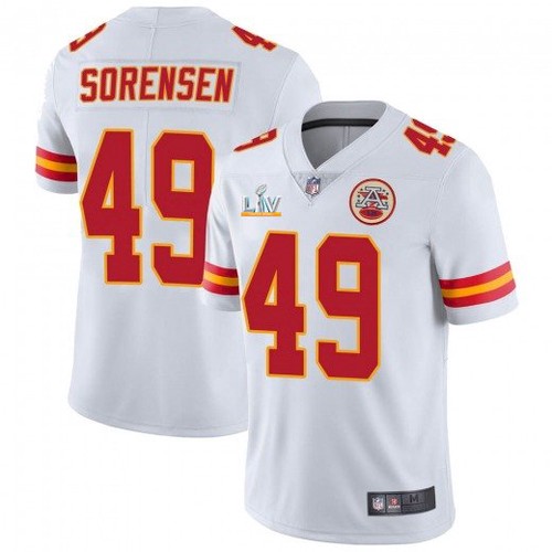 Kansas City Chiefs #49 Daniel Sorensen White 2021 Super Bowl LV Limited Stitched Jersey