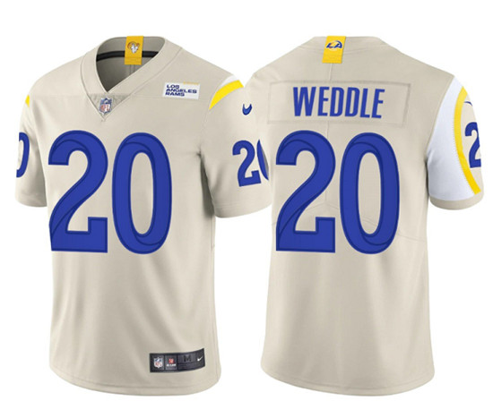 Los Angeles Rams #20 Eric Weddle Bone Vapor Untouchable Limited Stitched Football Jersey