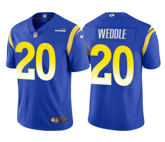 Los Angeles Rams #20 Eric Weddle Royal Vapor Untouchable Limited Stitched Football Jersey