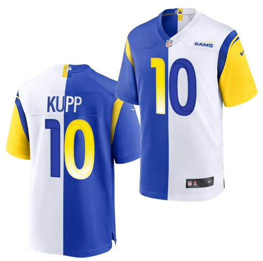 Los Angeles Rams #10 Cooper Kupp Royal White Split Stitched Football Jersey