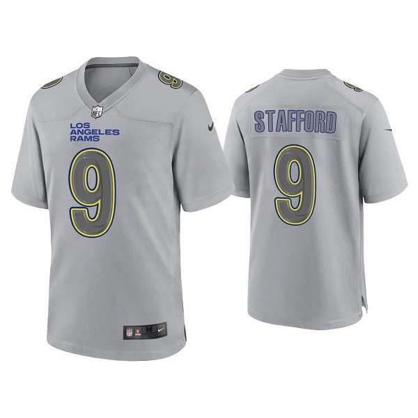 Los Angeles Rams #9 Matthew Stafford Gray Atmosphere Fashion Stitched Game Jersey